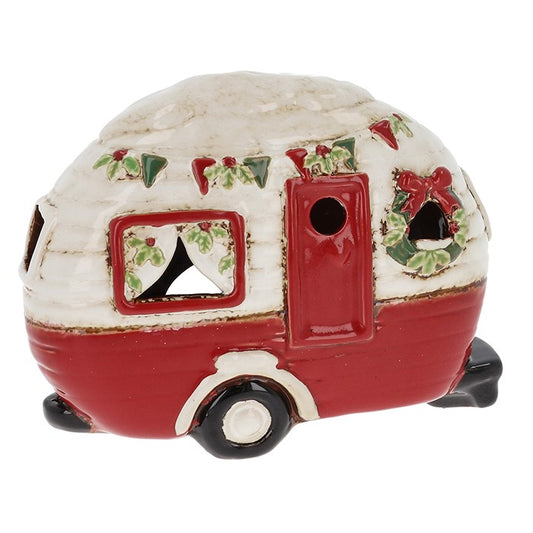 Xmas Caravan Tealight Holder - Village Pottery